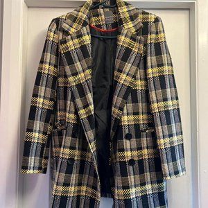 Primark Womens Black and Yellow Coat